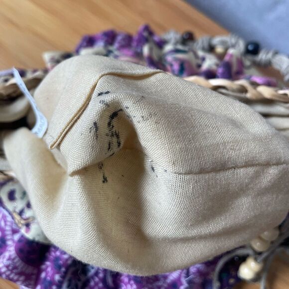 Sun n’ Sand Layered Ruffle Purple Floral & Paisley Mini Boho Crossbody Bag - Picture 14 of 16